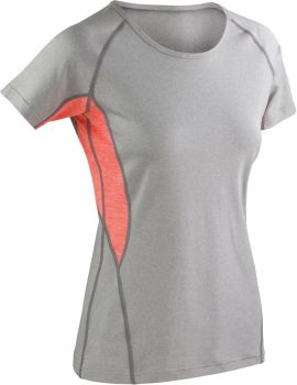 Spiro | Dámské sportovní tričko grey mist/orange marl S