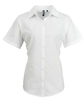 WOMEN'S SHORT SLEEVE SIGNATURE OXFORD BLOUSE White M