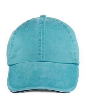 SOLID LOW-PROFILE SANDWICH TRIM TWILL CAP Aqua/Navy U