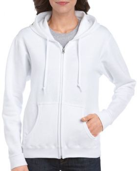 HEAVY BLEND™ LADIES' FULL ZIP HOODED SWEATSHIRT White L