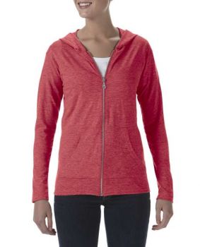 WOMEN'S TRI-BLEND FULL-ZIP HOODED JACKET Heather Red L