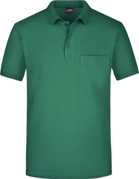 James & Nicholson | Piqué polo s náprsní kapsou dark green XL