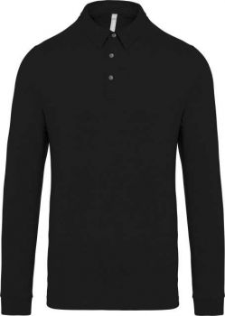 MEN'S LONG SLEEVED JERSEY POLO SHIRT Black L