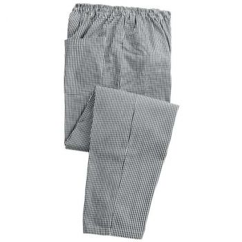 CHEF'S PULL-ON TROUSERS Black/White Check L