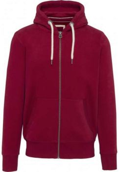 MEN’S VINTAGE ZIPPED HOODED SWEATSHIRT Vintage Dark Red L