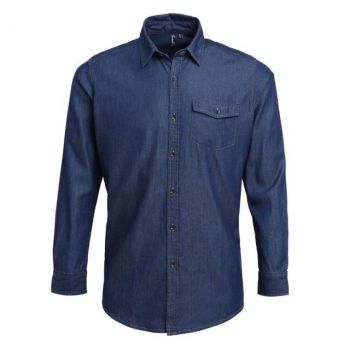 MEN’S JEANS STITCH DENIM SHIRT Indigo Denim M