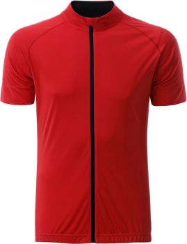 James & Nicholson | Pánský cyklistický dres s celopropínacím zipem tomato/black XXL