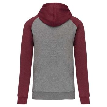 ADULT TWO-TONE HOODED SWEATSHIRT Grey Heather/Wine Heather S