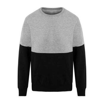 COLOUR BLOCK SWEAT Heather Grey/Deep Black L