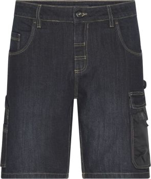 James & Nicholson | Pracovní elastické džínové bermudy black denim (52)