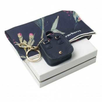 Set Cacharel Navy (key ring & silk scarf)