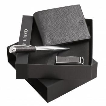 Set CERRUTI 1881 (ballpoint pen, wallet & usb stick)