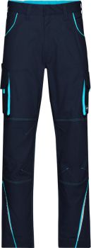 James & Nicholson | Pracovní kalhoty - Color navy/turquoise (46)