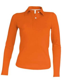 LADIES' LONG-SLEEVED POLO SHIRT Orange XL