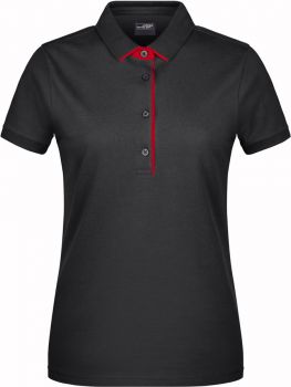 James & Nicholson | Dámské piqué polo s kontrastní légou black/red L