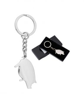 Piggy keyring silver