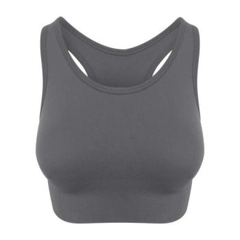 WOMEN'S COOL SEAMLESS CROP TOP Iron Grey XS