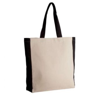 TWO-TONE TOTE BAG Natural/Black U