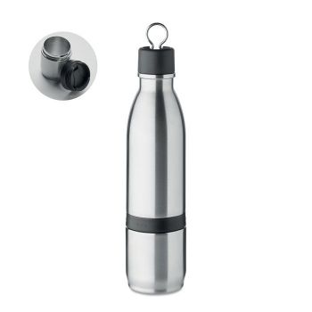 ATERA Dvojstěnná láhev 2v1, 500 ml matt silver