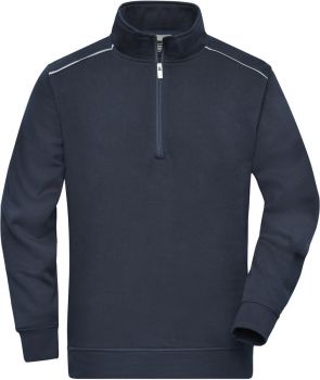 James & Nicholson | Pracovní mikina s 1/2 zipem - Solid navy XL