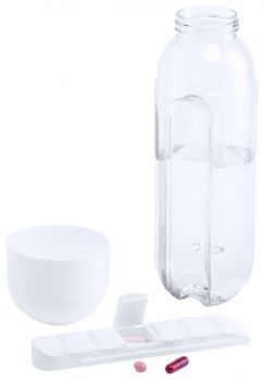 Gazuk pillbox bottle white , transparent