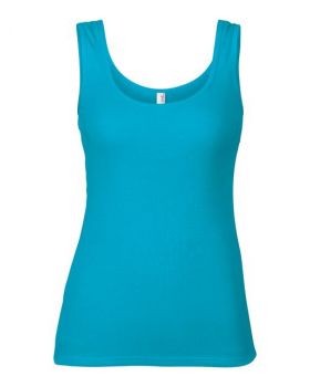 WOMEN'S 1X1 BABY RIB TANK Caribbean Blue XL