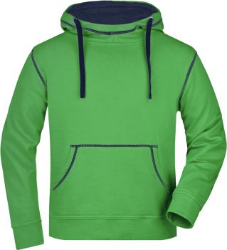 James & Nicholson | Pánská mikina s kapucí "Lifestyle" green/navy XL