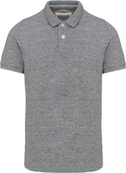 Kariban | Pánské vintage piqué polo slub grey heather 3XL