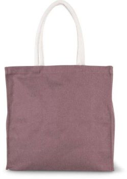 LARGE POLYCOTTON SHOPPER BAG Marsala Heather U