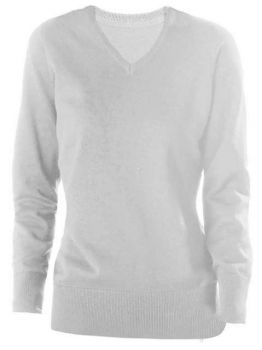 LADIES' V-NECK JUMPER Grey Melange M