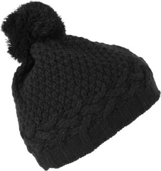 COLOURBLOCK BOBBLE BEANIE Black/Black/Black U