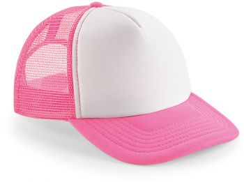 Beechfield | 5 panelová kšiltovka Vintage Trucker fluorescent pink/white onesize