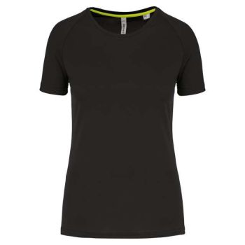 LADIES' RECYCLED ROUND NECK SPORTS T-SHIRT Black S