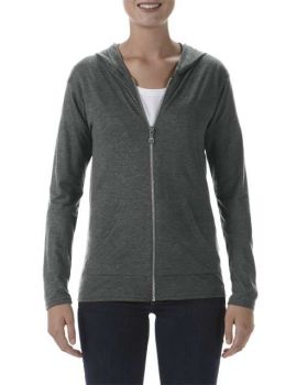 WOMEN'S TRI-BLEND FULL-ZIP HOODED JACKET Heather Dark Grey S