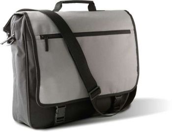 DOCUMENT BAG WITH FRONT FLAP Black/Light Grey U