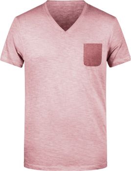 James & Nicholson | Pánské vintage tričko z bio bavlny soft pink XXL