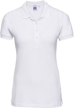 Russell | Dámské elastické piqué polo white M