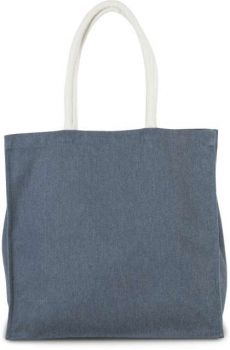 LARGE POLYCOTTON SHOPPER BAG Iris Blue Heather U