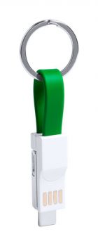 Hedul prívesok na kľúče s USB nabíjacím káblom green , white