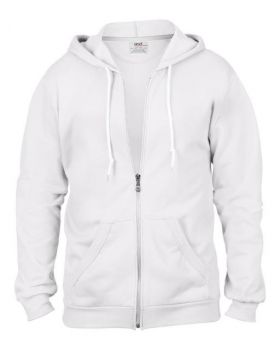 ADULT FULL-ZIP HOODED FLEECE White S