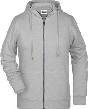 James & Nicholson | Dámská mikina s kapucí grey heather XL