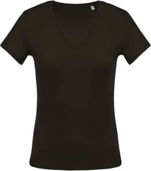 LADIES' SHORT-SLEEVED V-NECK T-SHIRT Dark Grey 3XL