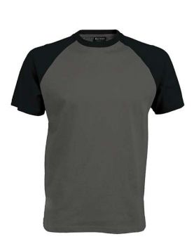 BASEBALL - SHORT-SLEEVED TWO-TONE T-SHIRT Slate Grey/Black M