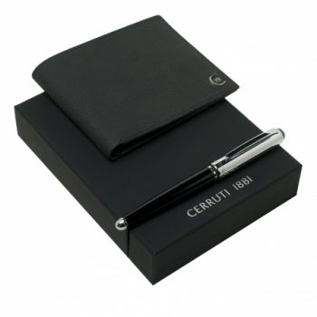 Set CERRUTI 1881 Black (fountain pen & wallet)