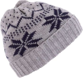 BEANIE WITH CHRISTMAS DESIGN Goose Grey/Fly Blue U