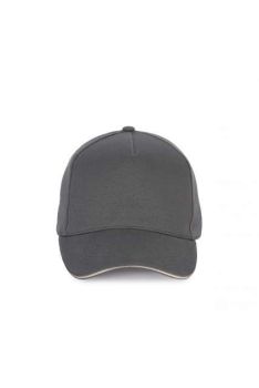 5 PANELS COTTON SANDWICH CAP Dark Grey/Light Grey U