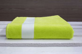 OLIMA VELOUR BEACH TOWEL Citrus Green 100X180