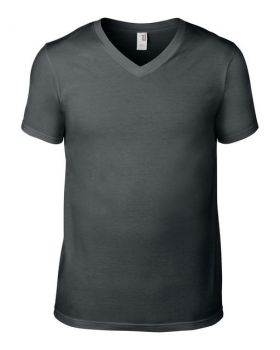 ADULT LIGHTWEIGHT V-NECK TEE Charcoal L