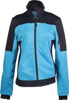 LADIES' TWO-TONE SOFTSHELL JACKET Aqua Blue/Black S