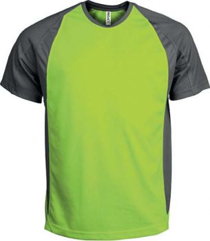 UNISEX TWO-TONE SHORT-SLEEVED T-SHIRT Lime/Dark Grey S